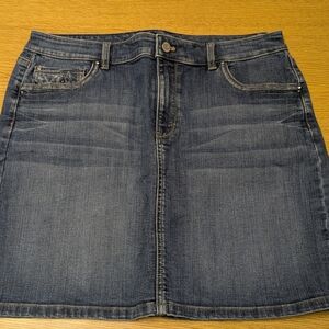 White House Black Market Dark Blue Denim Mini Skirt